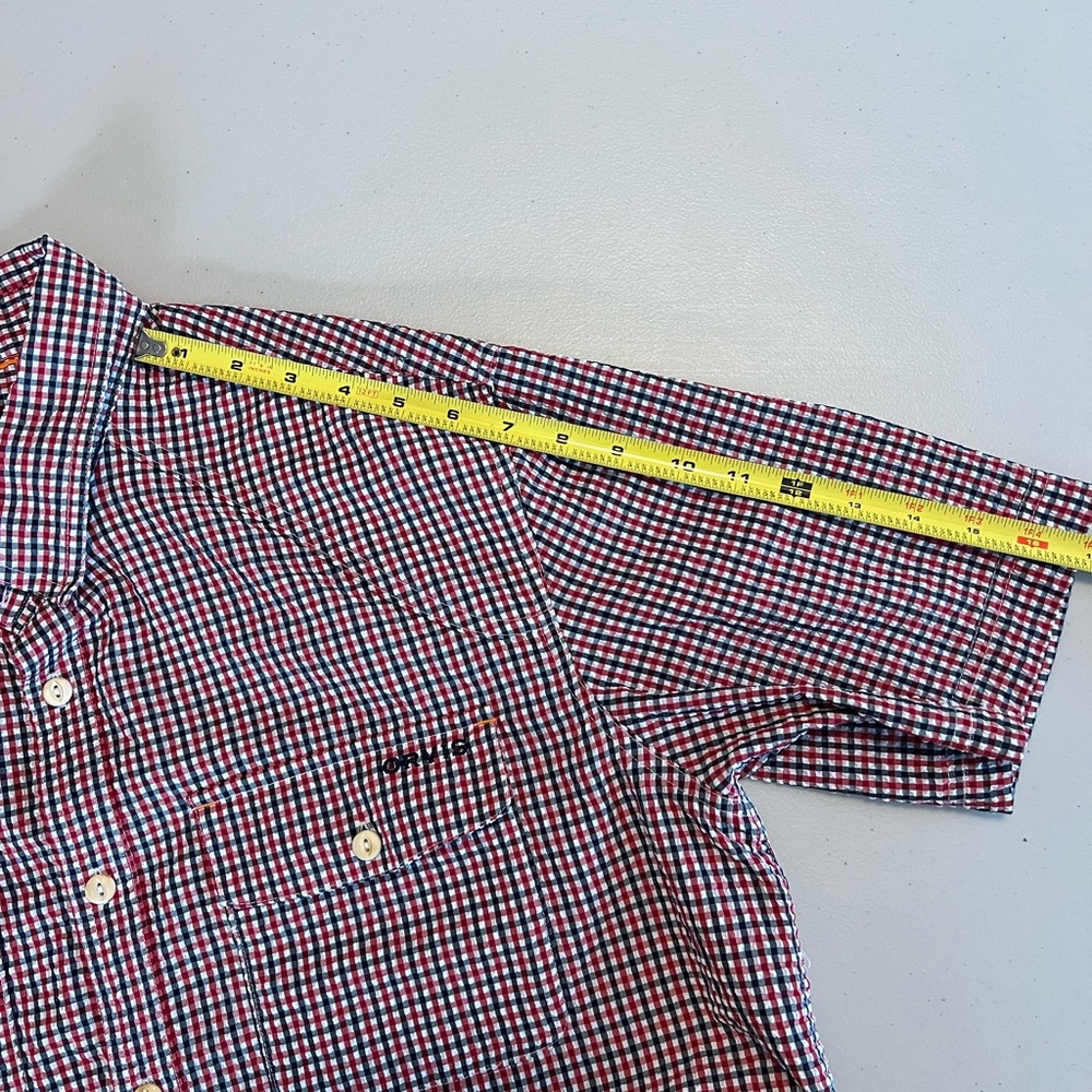 Orvis Clearwater Seersucker Shirt Short Sleeve Button Up Men’s Size Large Casual - Picture 12 of 12